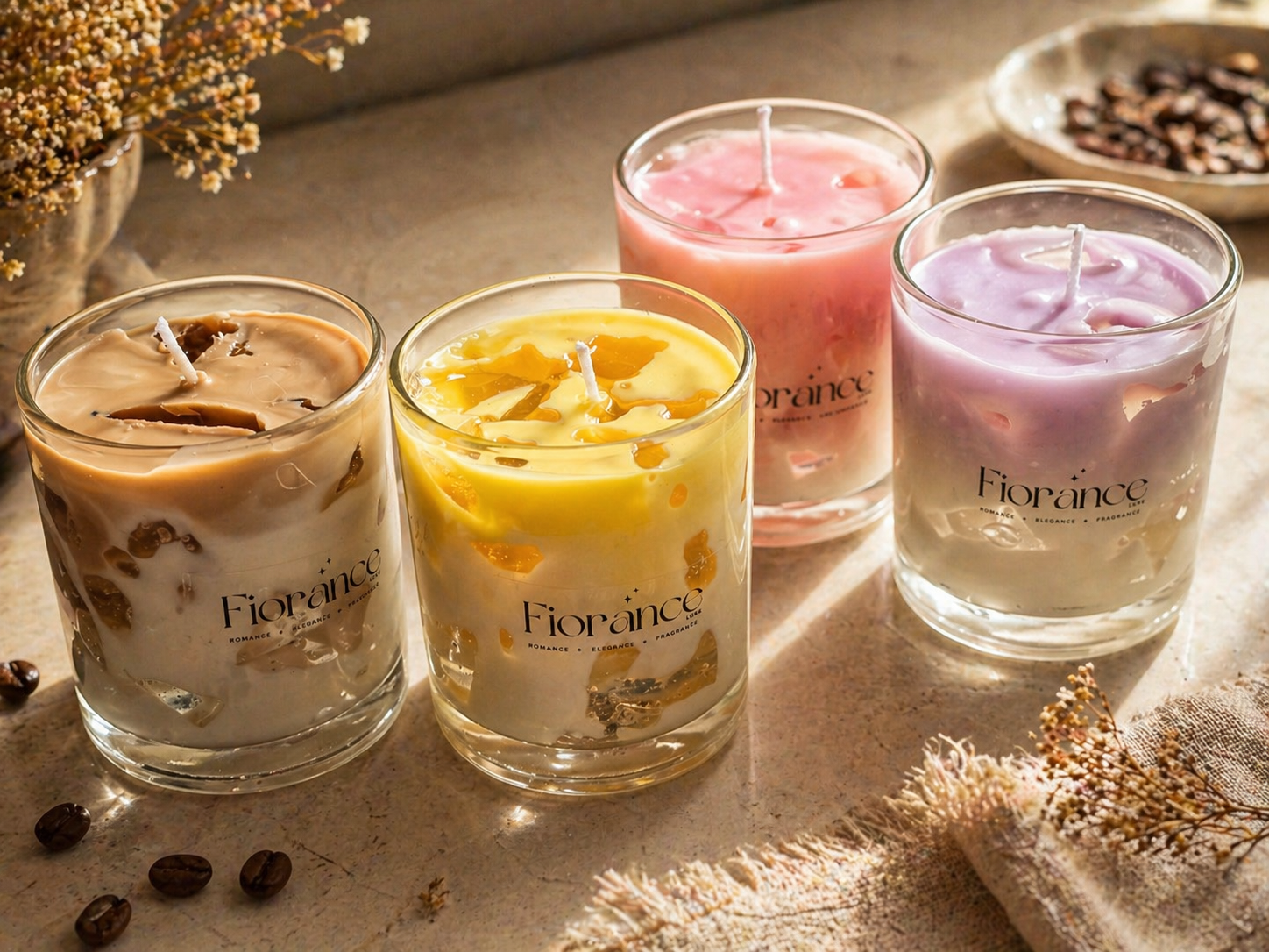 Latte scented soy wax candles | aesthetic decor candles India