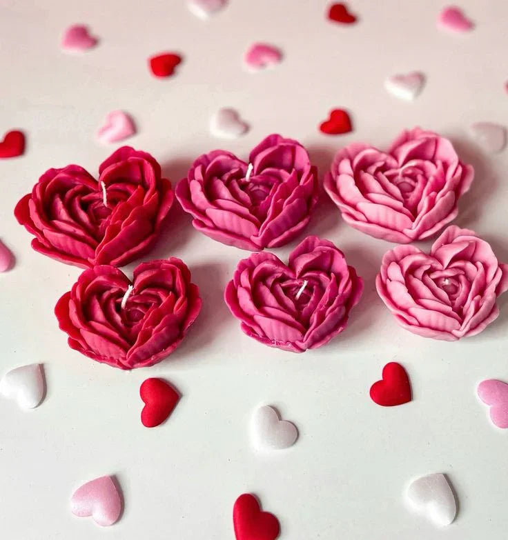 Heart Rose Candle