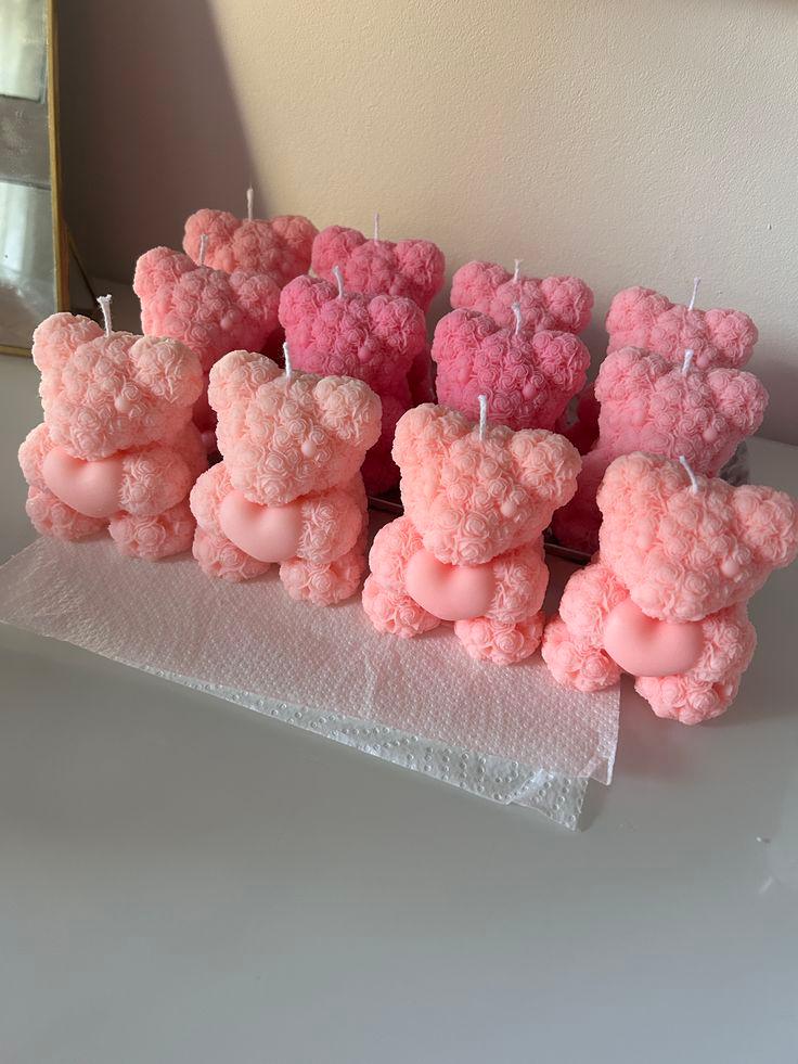 Heart Teddy Bear Candle