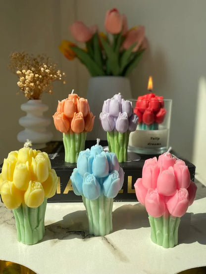 Tulip flower candle