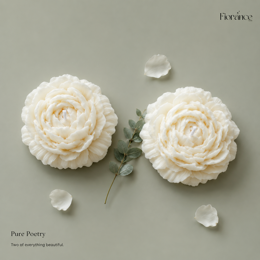Handmade Peony Scented Candle | Set of 2