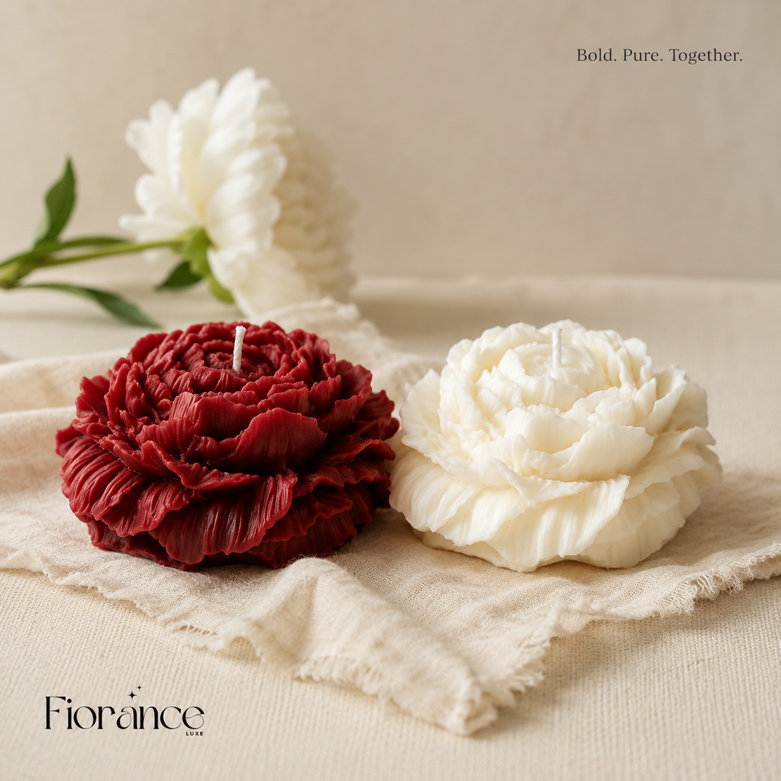 Handmade Peony Scented Candle | Set of 2