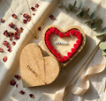 Personalised Heart Wooden Scented Candle with Lid – Custom Message | Luxury Gift Candle India