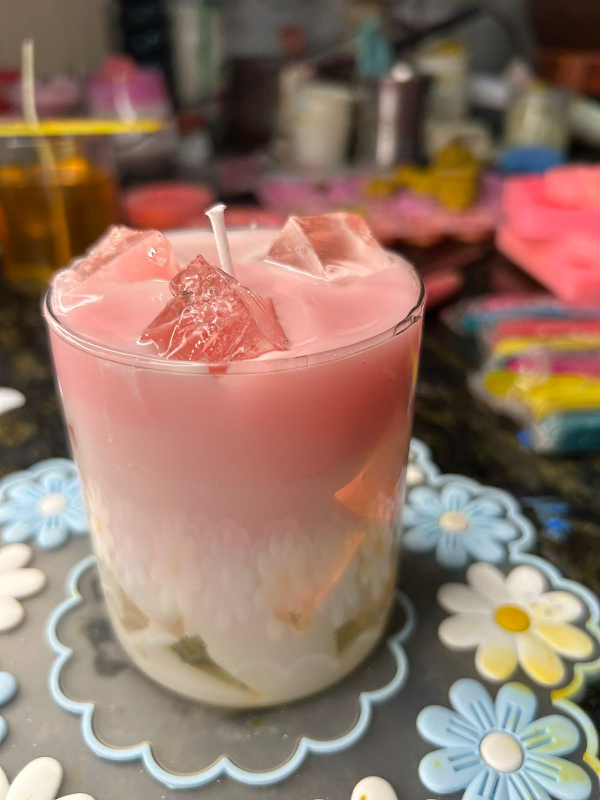 Strawberry ice latte candle