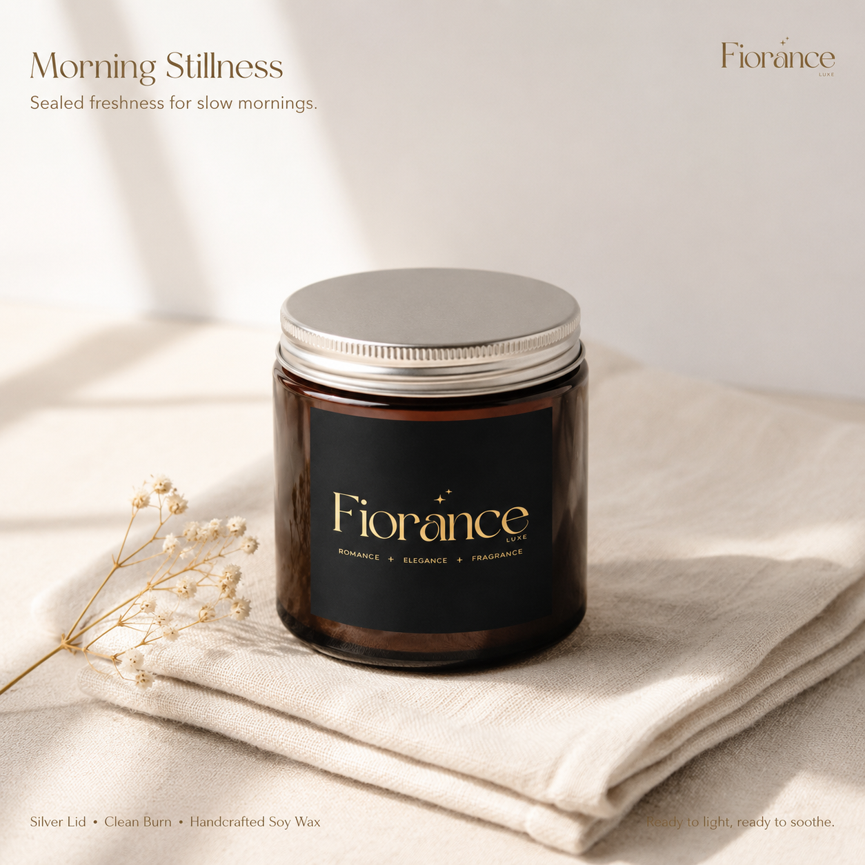 Amber Glass Jar Scented Candle