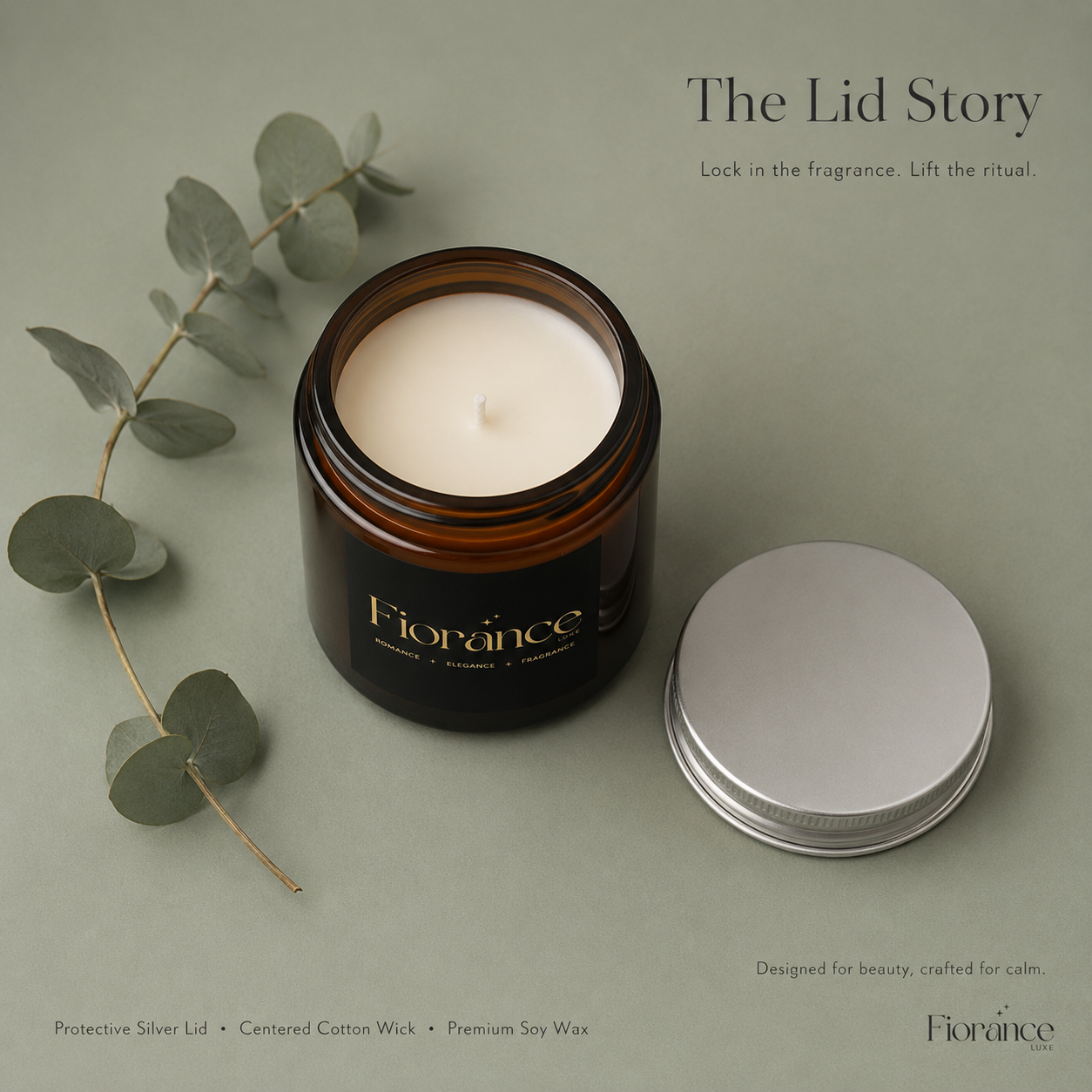 Amber Glass Jar Scented Candle