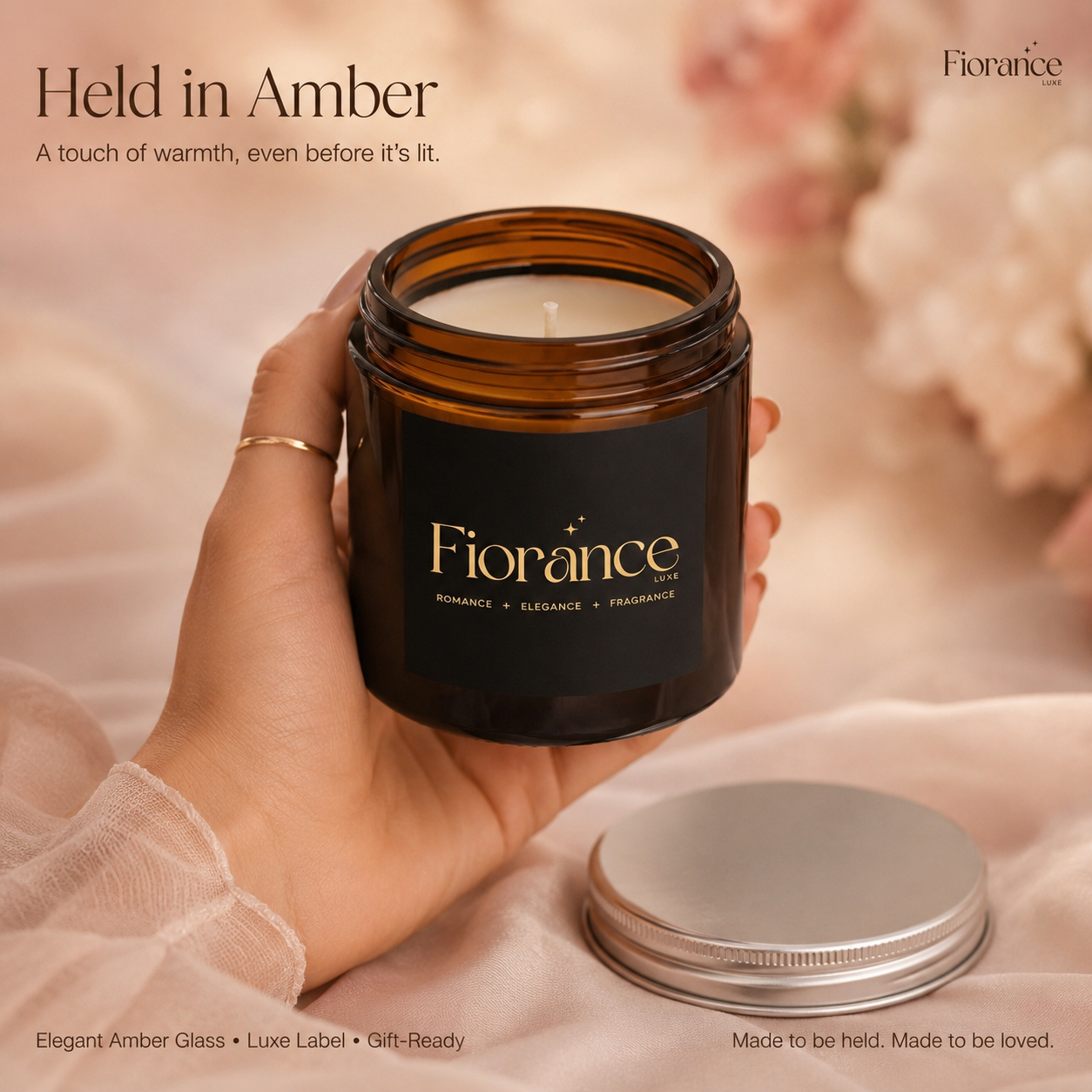 Amber Glass Jar Scented Candle