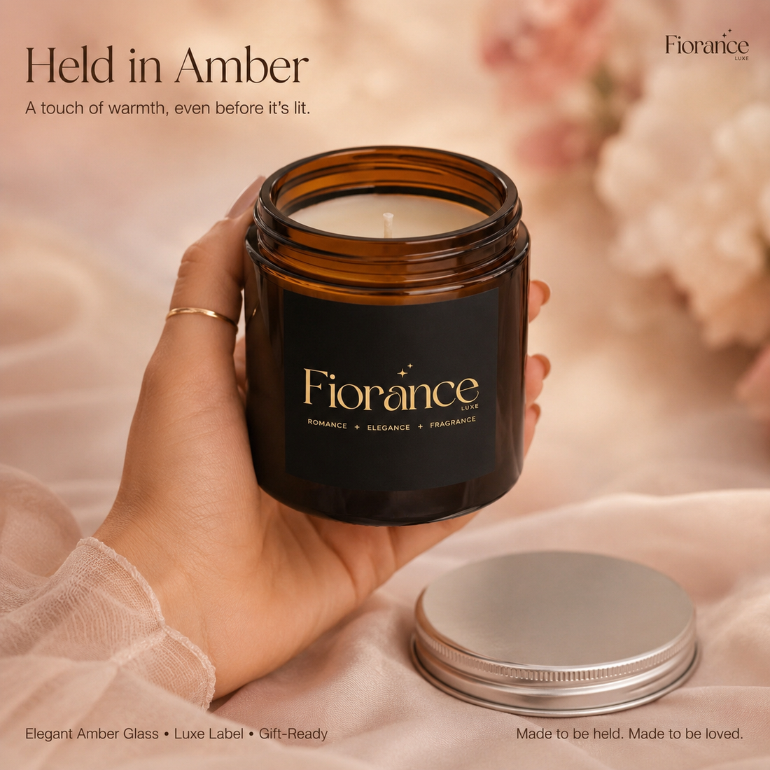 Amber Glass Jar Scented Candle