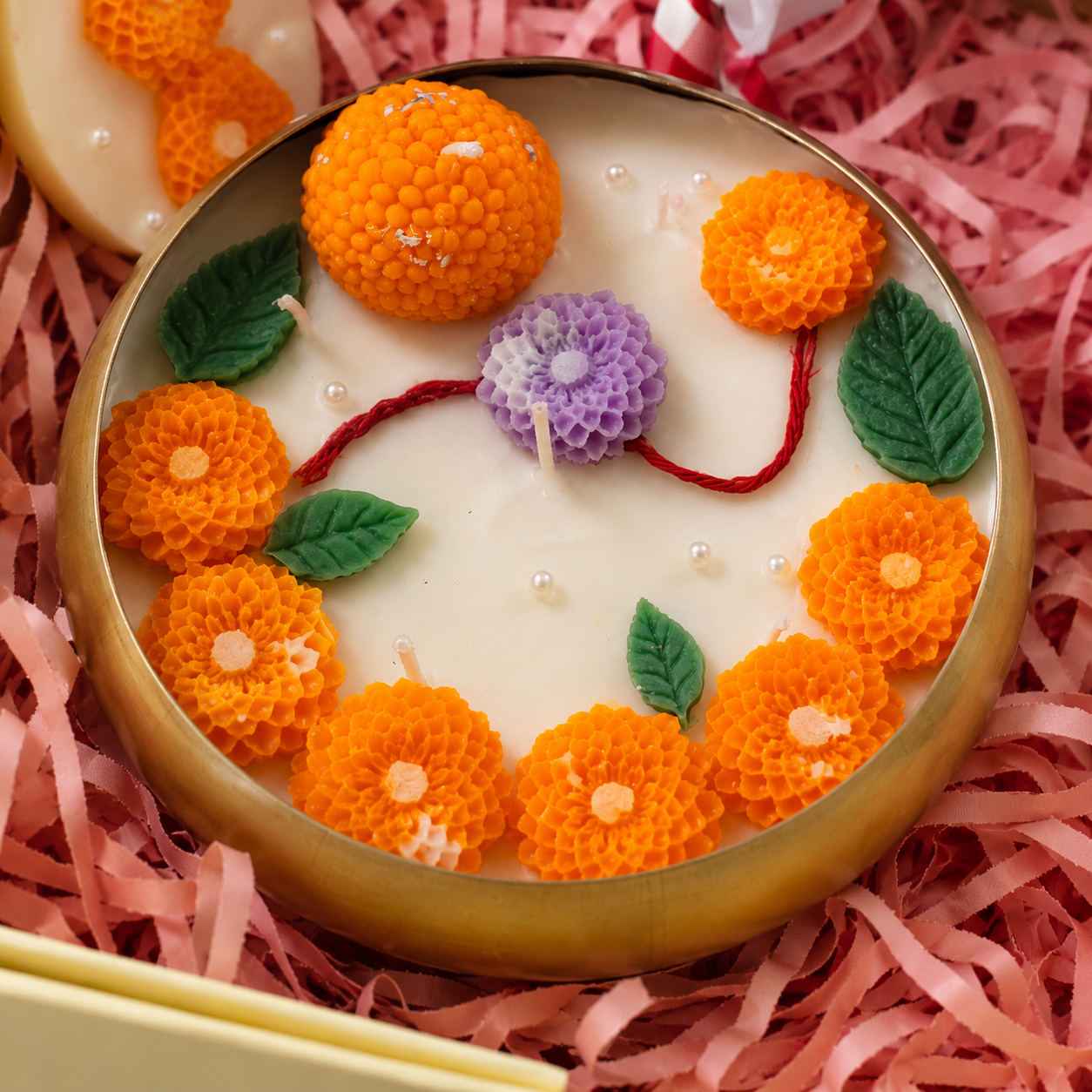 Premium Rakhi Gift Hamper with Urli candle