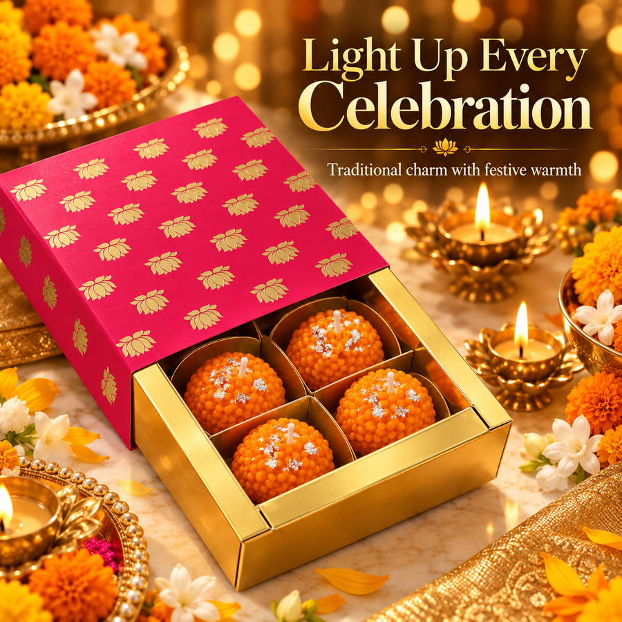 Festive Laddoo Candle – Set of 4