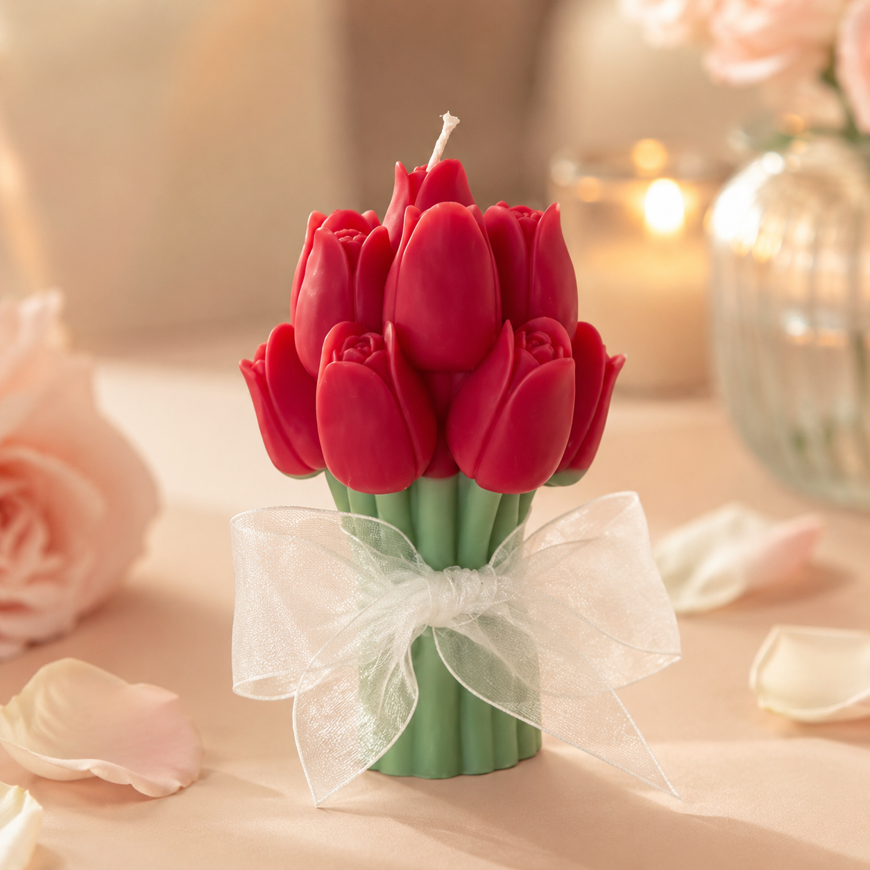 Tulip Bouquet Candle | Bridal Gift | Bouquet Set of 2