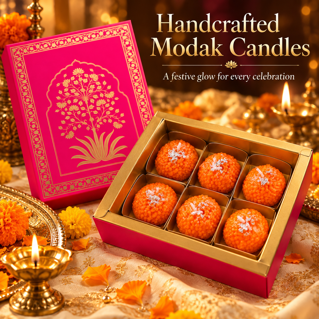 Festive Laddoo Candle – Set of 6