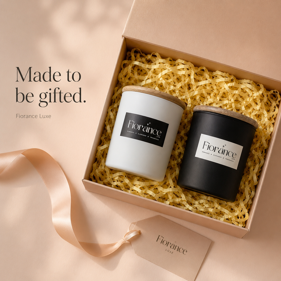 Fiorance Luxe ceramic duo jar candle 250ml – artisan matte finish soy wax scented candle for modern home decor
