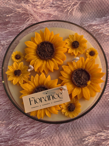 Sunflower Glass bowl candle