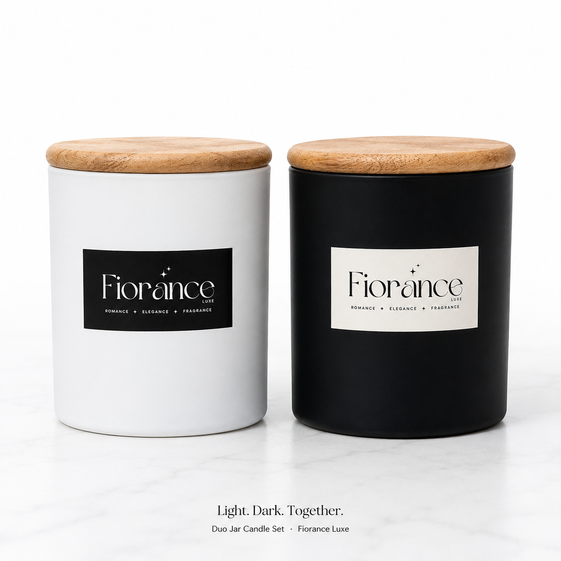 Matte ceramic candle set with lid by Fiorance Luxe – 250ml luxury soy wax scented candles in pastel ceramic jars