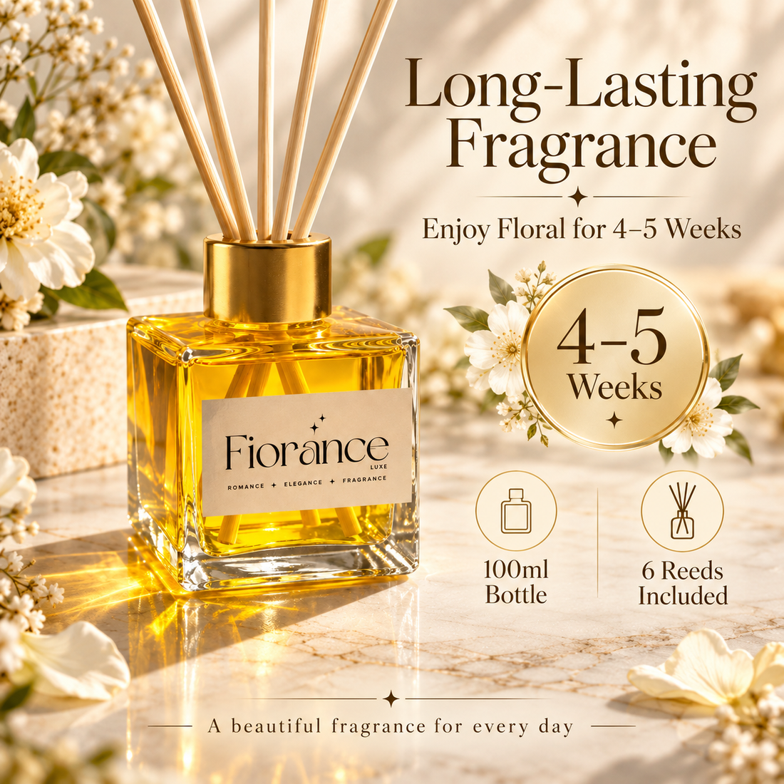 Floral Reed Diffuser – 100 ml | 6 Reeds