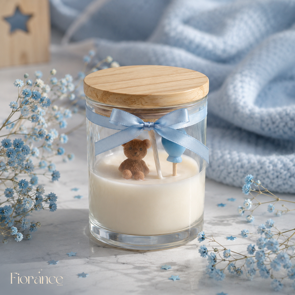 Teddy Bear Jar Candle | Set of 2 | Pink & Blue Balloon
