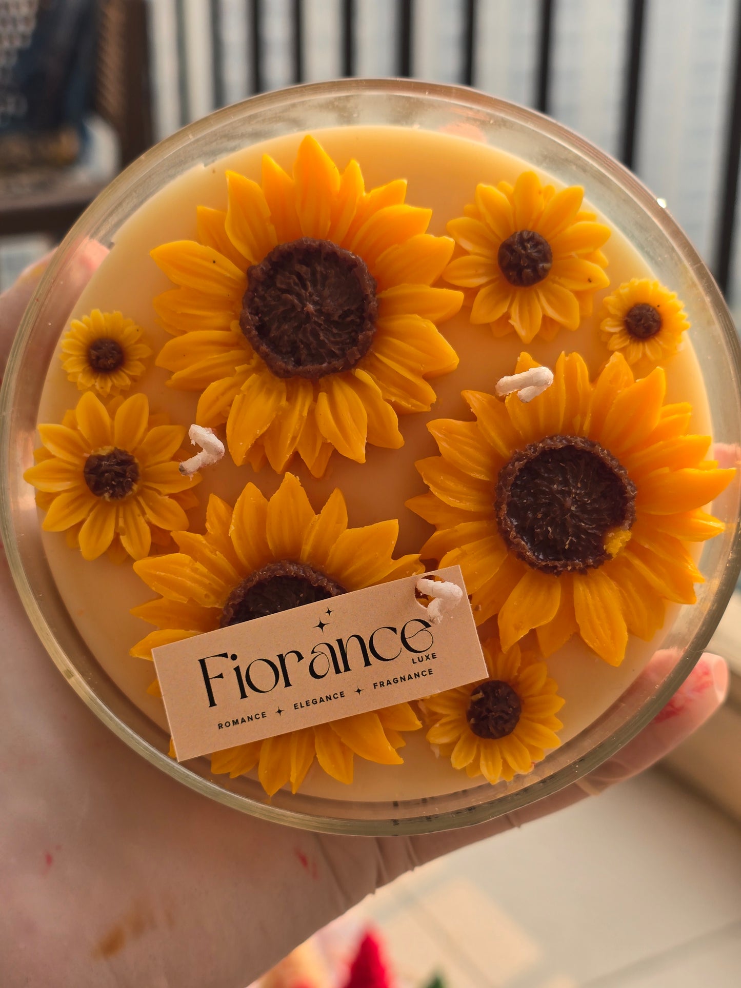 Sunflower Glass bowl candle