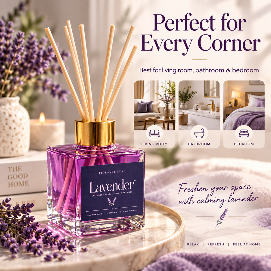 Lavender Reed Diffuser – 100 ml | 6 Reeds
