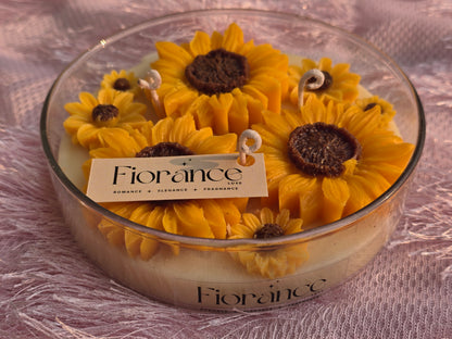 Sunflower Glass bowl candle