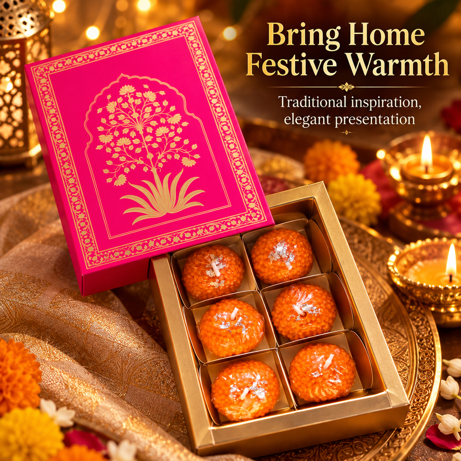 Festive Laddoo Candle – Set of 6