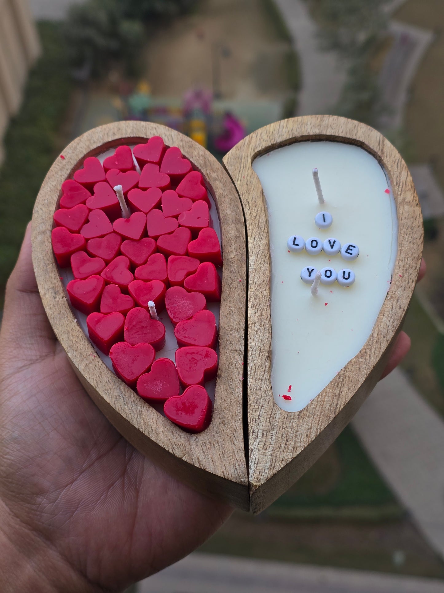 A Split Heart Candle Set - Handcrafted with Love