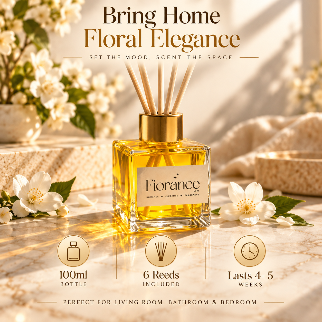 Floral Reed Diffuser – 100 ml | 6 Reeds