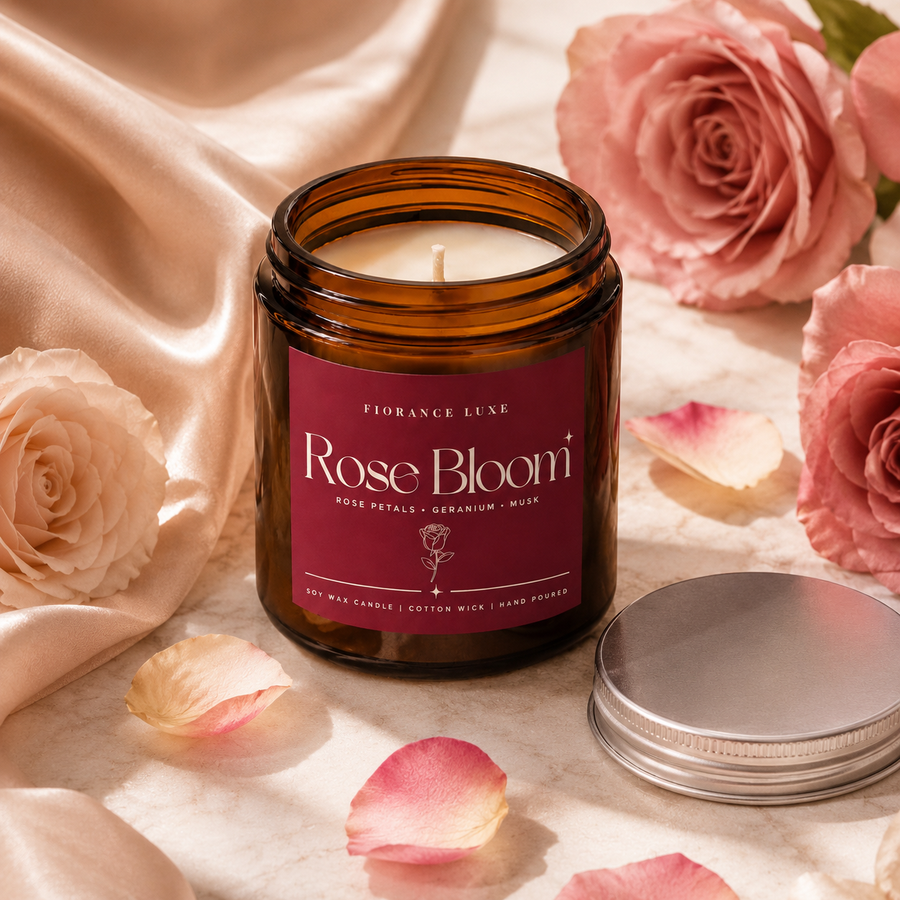 Fiorance Luxe Rose Bloom Candle