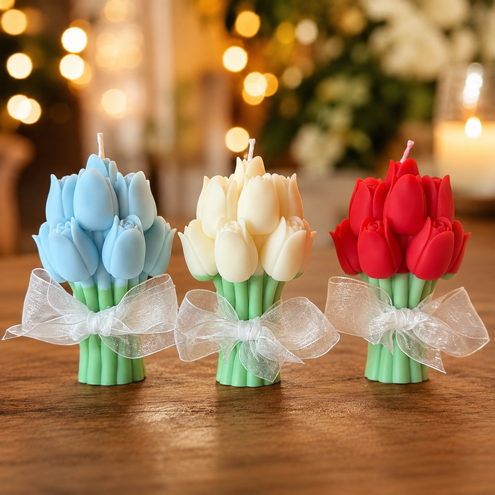 Tulip Bouquet Candle | Bridal Gift | Bouquet Set of 2