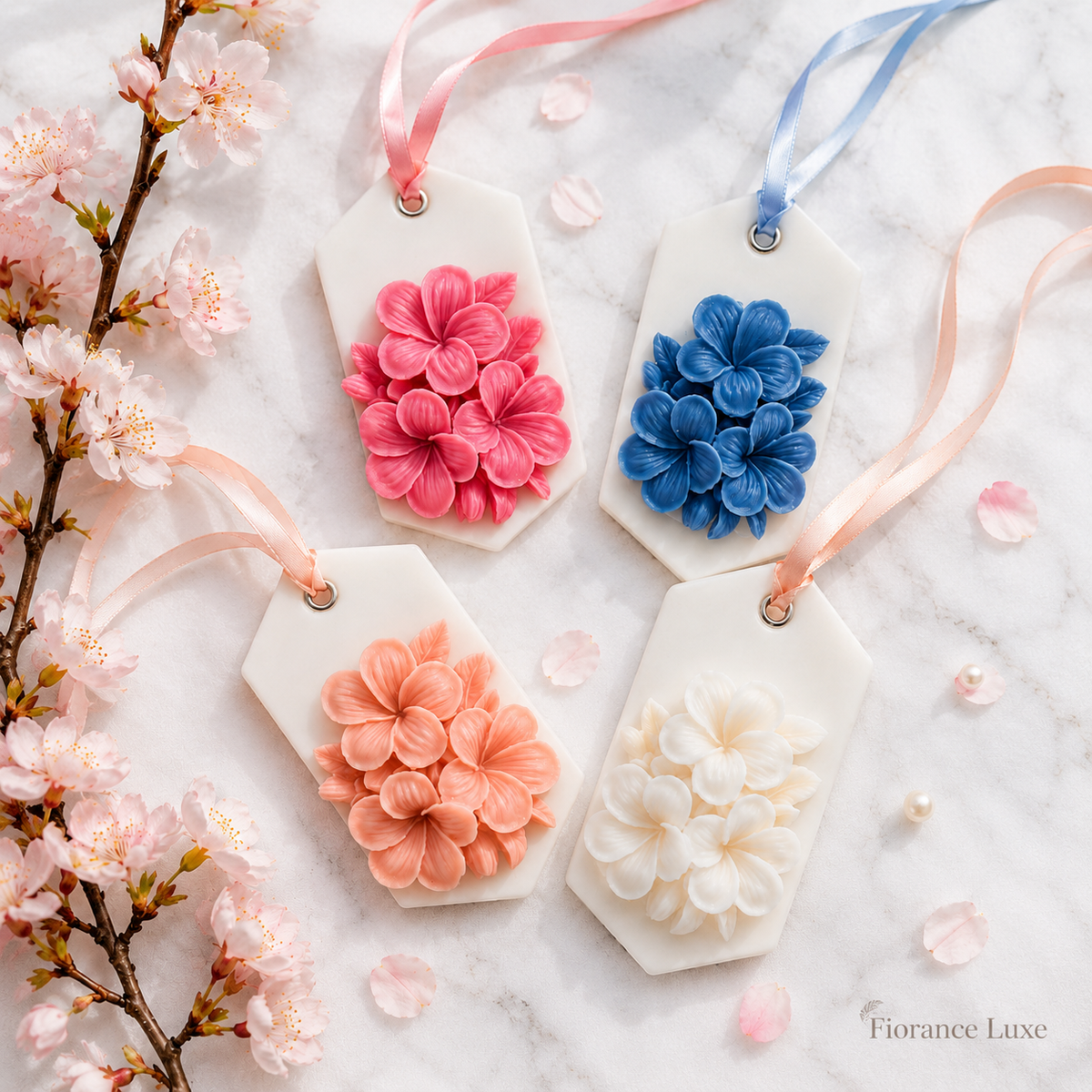 未開封 パステルユーミ　フラワータウンBox　レーザー Cherry Blossom Wax Sachet – Set of 2 | Scented Soy Wax | Fiorance Luxe